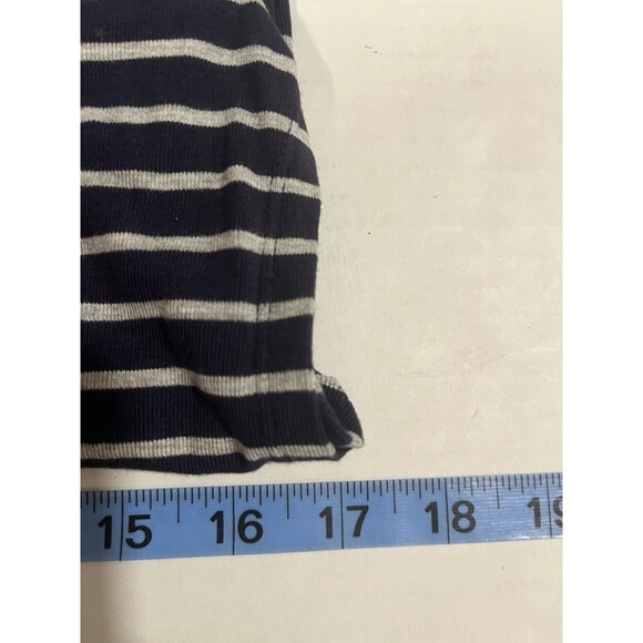 Athleta Women's Midi Dress Cold Shoulder Sleeve Striped Black/Grey Medium - Picture 4 of 7